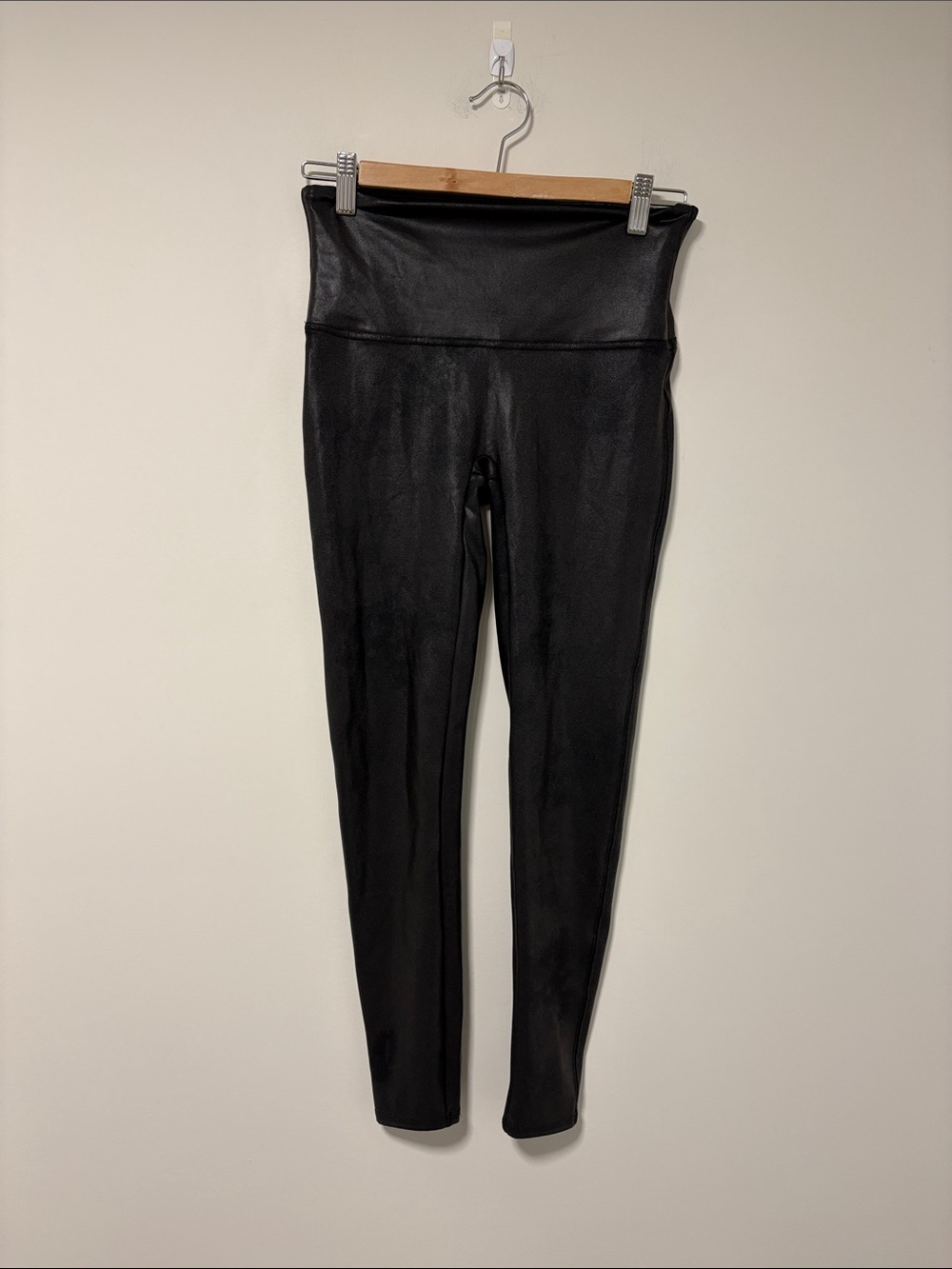 SPANX Faux-Leather High-Rise Jeggings in Black